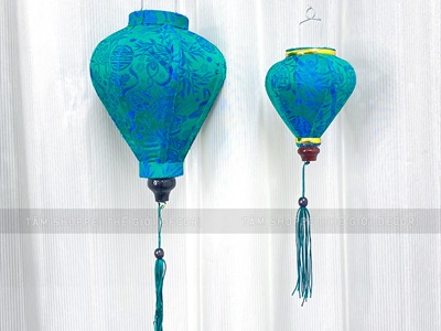 Lồng đèn vải Hội An nhiều màu nhiều cỡ [Cao cấp - Vải gấm lụa] D10-20cm LDEN-VAI-08